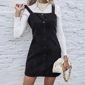 Black overall dress